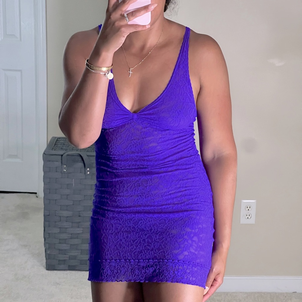 Victoria secret purple lace slip